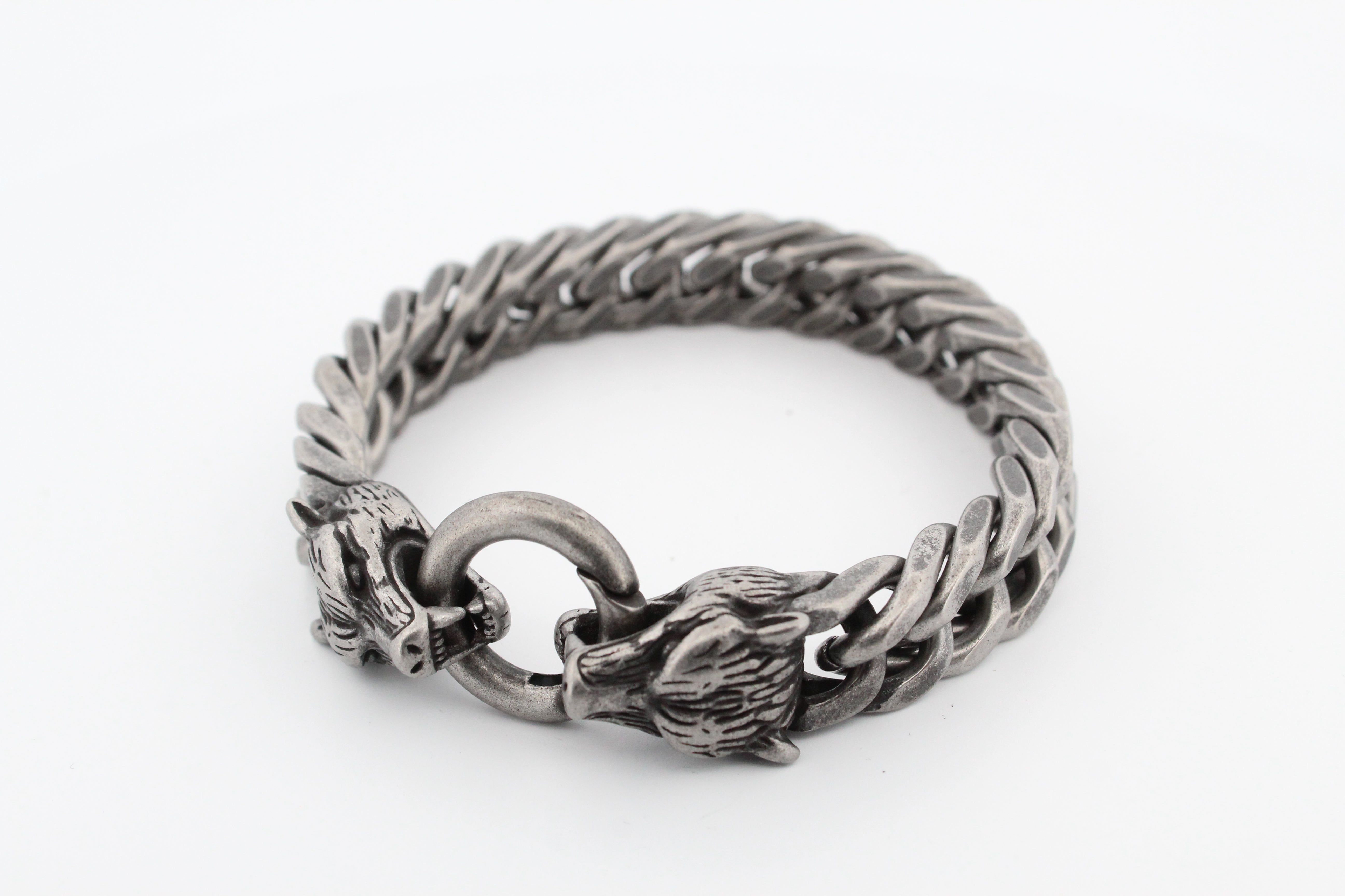 WOLF HEAD VINTAGE CHAIN BRACELET